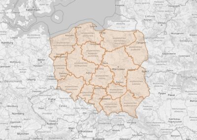 Administracyjna mapa województw w Polsce