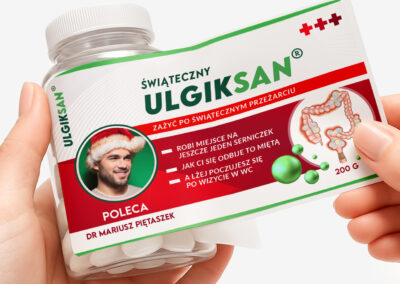 Zestaw prezentowy: miętówki + etykieta do naklejenia MIKOŁAJKI śmieszny upominek na Mikołajki