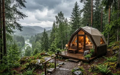 Meble do glampingu i domków kempingowych: co wytrzyma sezon deszczowy