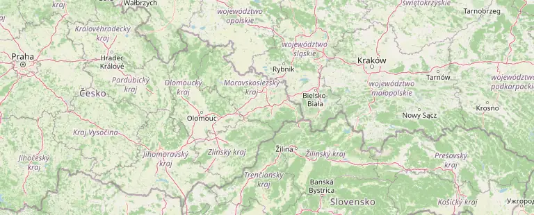 Mapa lokalizacji pięciu ośrodków narciarskich